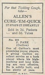 1933 Allen's League Footballers #101 Jim Park Back